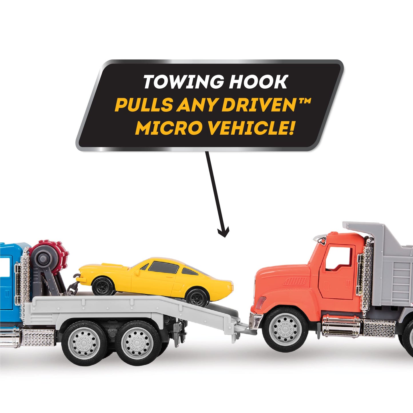 Driven by Battat - Toy Tow Truck For Kids - City Vehicle Toy - Lights & Sounds - Movable Parts - 3 Years + - Micro Tow Truck