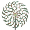 Viveta Large Outdoor Wind Spinner,21 * 85 Inches Metal Wind Sculpture With 4 Sturdy Stakes,Green Double Wind Spinners,Decorative