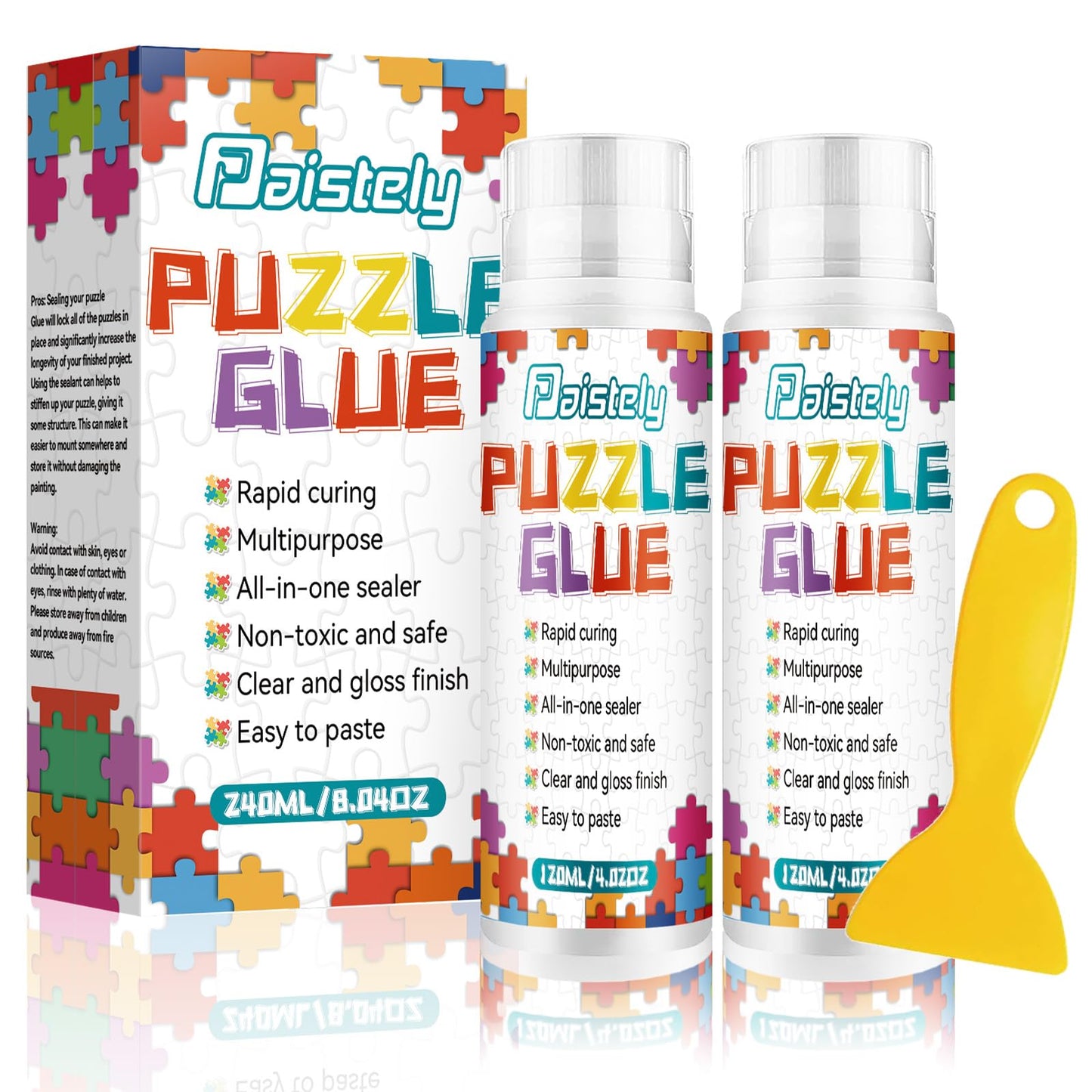 Puzzle Glue With New Sponge Head, Suitable For 1000/3000/5000 Pieces Of Paper And Wood Puzzles, Clear Quick Dry Jigsaw Puzzle Gl