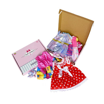 Jing Show Bussiness 6 Sets Baby Doll Clothes For 10-12 Inch Girl Doll, Doll Clothes Dress Outfits Headbands Accessories Fits 10 11 12Inch Baby Doll