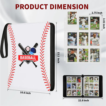Baseball Trading Card Binder 9 Pocket enhanced Zip Trading Card Binder Waterproof 720 Double Sided Pocket PU Collection Binder Card Album for YuGiOh MTG TCG Game Cards & Sports Cards (white 5)