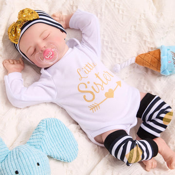 Reborn Baby Dolls -18 Inch Cute Soft Vinyl Realistic Baby Doll With Complete Accessories Perfect For Accompany Cuddling,Christma