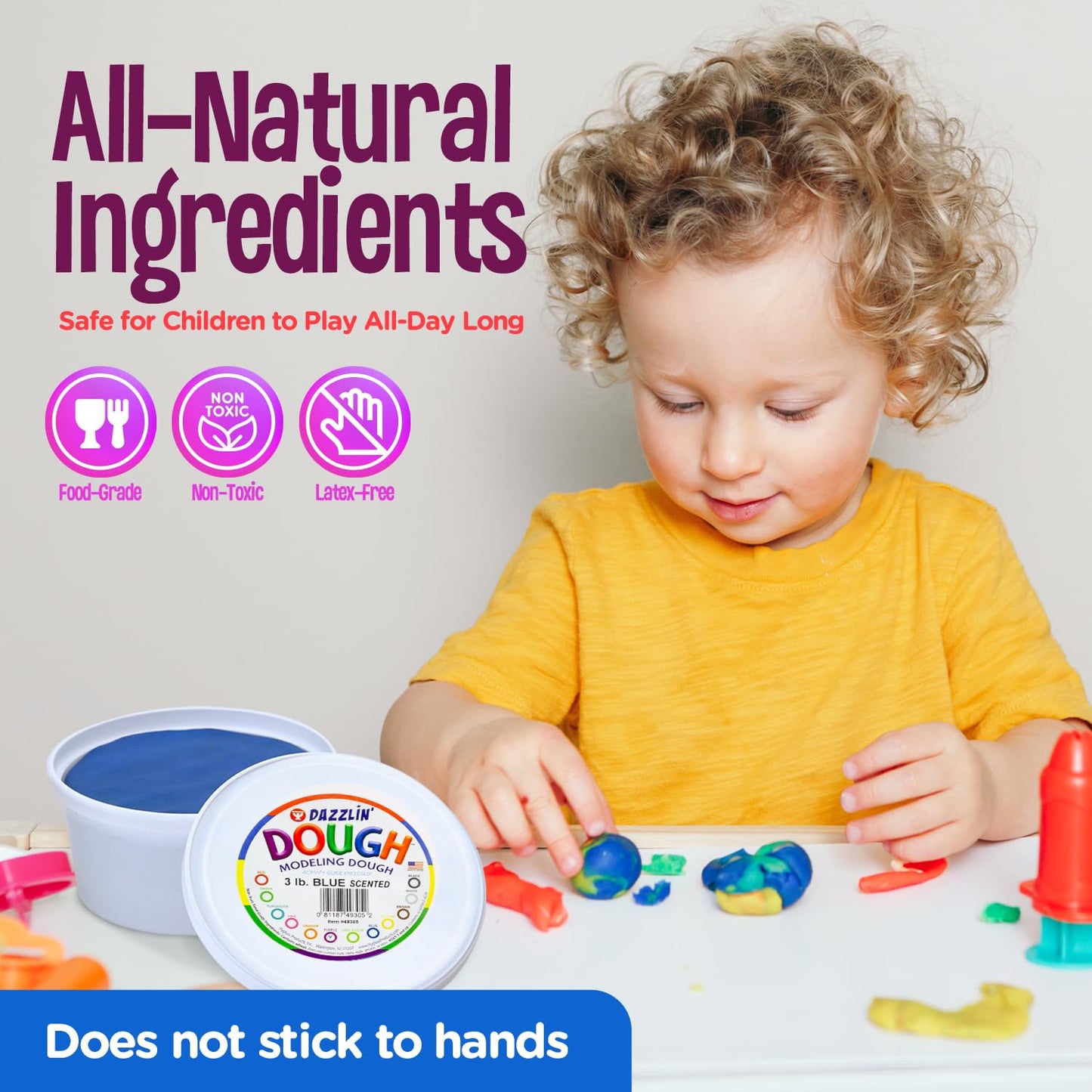 Hygloss Play Modeling Dough - Blue Dough Scented - Safe & Non-Toxic For Kids Arts & Crafts - Party Favors - Classroom Supplies - 3Lb