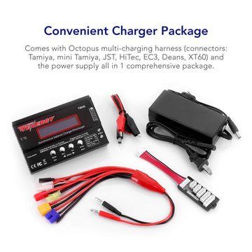 Tenergy 1S-6S Digital Battery Pack Charger for Li-Fe/Li-PO/NiCd/NiMH Packs Balance Charger Discharger w/Tamiya/JST/EC3/HiTec/Dea