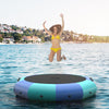 GYMAX Water Trampoline 10ft 12ft 15ft Floating Lake Trampoline with Electric Pump & Rope Ladder Inflatable Water Bouncer for Lake Heavy Duty Water Trampoline for mature-themeds Teenagers (15Feet Blue)
