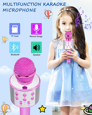 Dodosky Gifts For Girls Age 4-12, Karaoke Microphone Gifts For 4 5 6 7 8 9 10 11 12 Year Old Girls Toys For 4-12 Year Old Girls Birthday Gifts For 3-10 Year Old Girl - Purple
