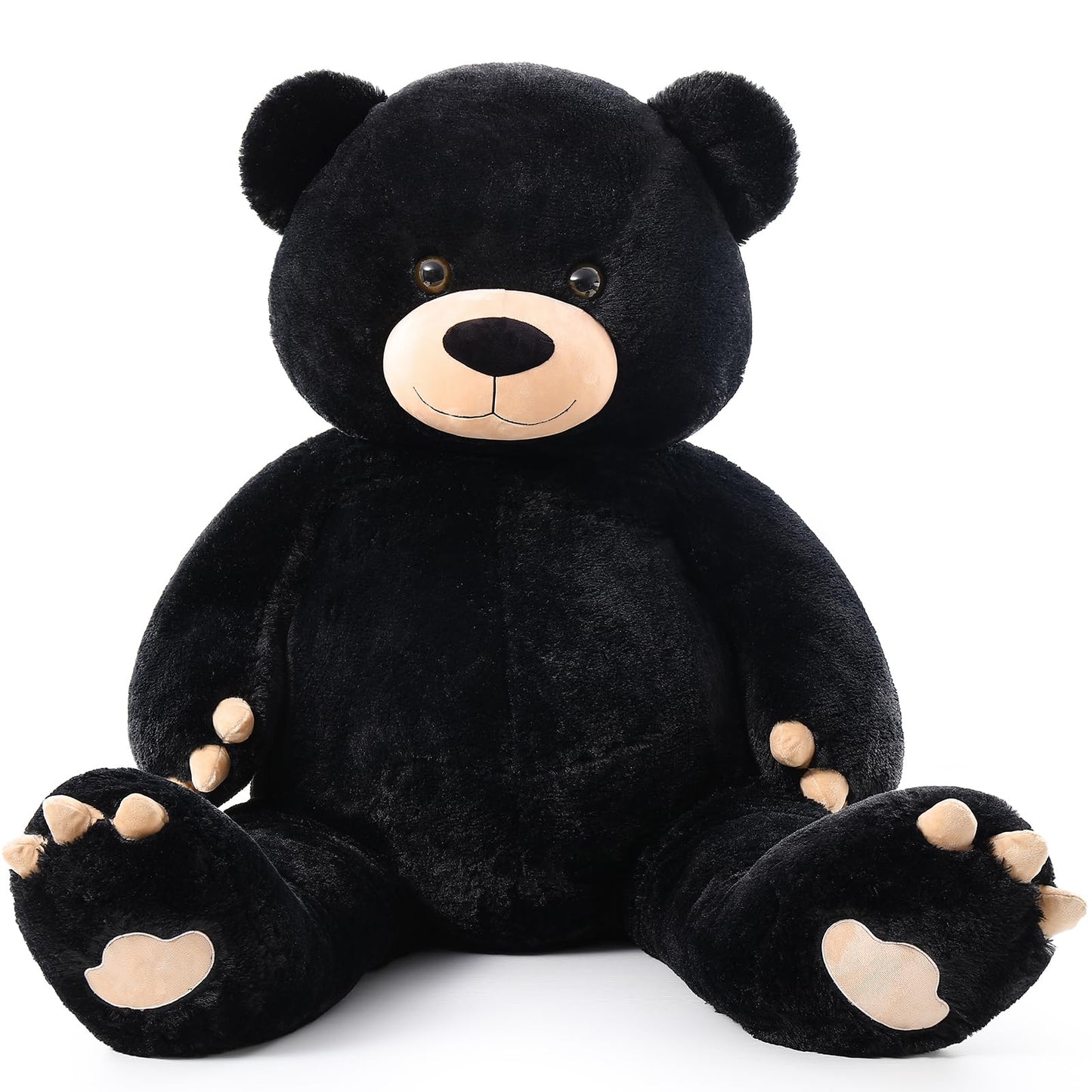 Tezituor 59In Big Teddy Bear Stuffed Animal, Giant Black Stuffed Bear For Baby Shower,Christmas,Valentine'S Day Or Birthday,5Ft