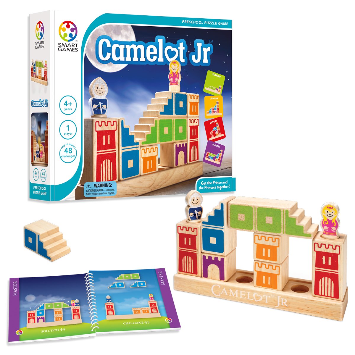Smartgames Camelot Jr. Wooden Cognitive Skill-Building Puzzle Game Featuring 48 Playful Challenges For Ages 4+