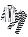 Promoted To Big Sister Boy Halloween Black And White Striped Suit Scary Costume For Kids (6T)