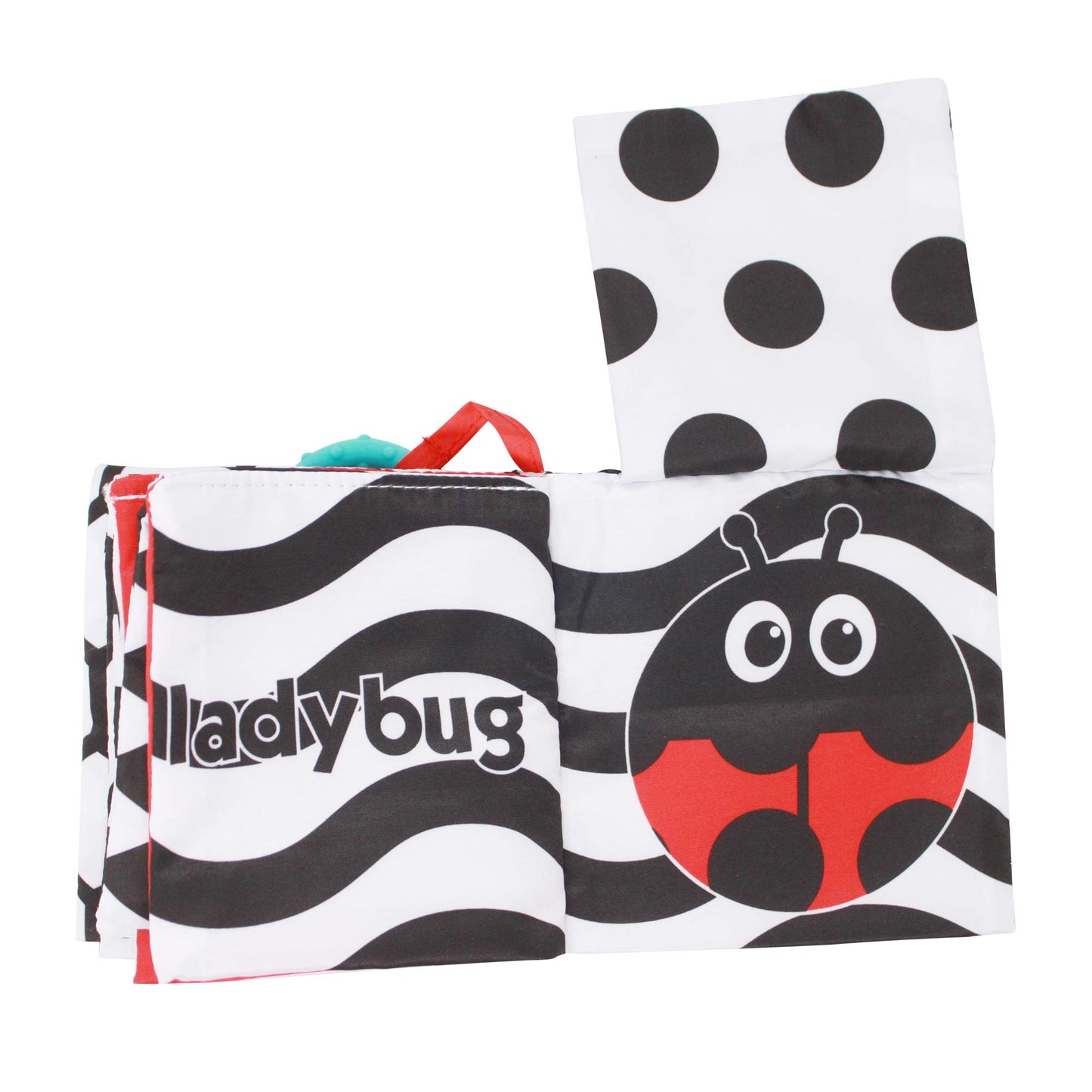 Sassy Peek-A-Boo Activity Book With Attachable Link For On-The-Go Travel, Sensory Play, Black & White, Ages 0+ Months