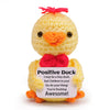 Mini Funny Positive Duck Knitted Wool Duck Toy with Positive Card - Creative Cute Crochet Doll Emotional Support Cheer Up Keepspirit-inspired flavor Gift for Friends Student Christmas