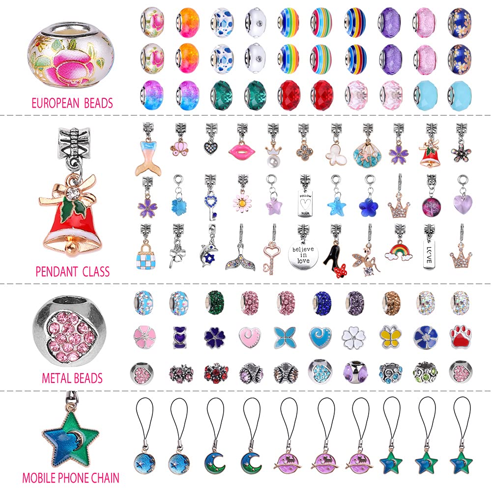 Aipridy Charm Bracelet Making Kit,Diy Craft For Girls, Unicorn Mermaid Crafts Gifts Set For Arts And Crafts For Girls Teens Ages