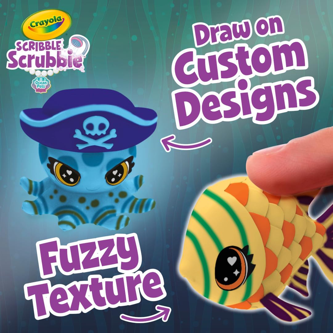 Crayola Scribble Scrubbie Glow Lagoon Pets, Sea Animal Toys, Gifts For For Boys & Girls, 3+