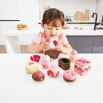 Hape Strawberry Dessert Set | Pretend Play Toy Food Playset For Kids, For Children Ages 3+ Years