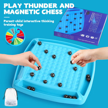 Beentiber Magnetic Chess Game Set with Punishment Wheel, Strategy Game for Kids and Adults, Model 10189, Board Color