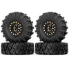 OGRC 1.0 RC Wheel and Tires Brass Negative Offset 7mm Wheels with New Compound 1.0 Tires for 1/18 TRX4M 1/24 SCX24 C10 JLU Deadb
