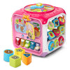 VTech Sort and Discover Activity Cube, Pink - 8.66x9.25x9.65 inches, Plastic, Model 80-183451, Frustration Free Packaging