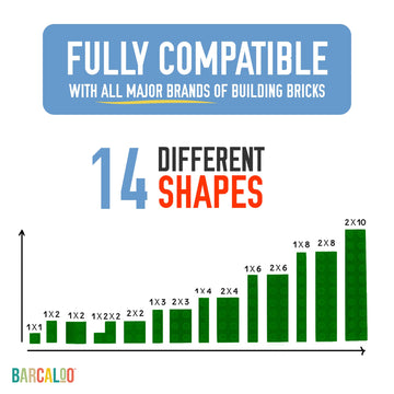 Barcaloo 1000 Piece Building Bricks Play Set, 10 Classic Colors Bulk Building Blocks, Generic Brick Building Parts, For Boys And