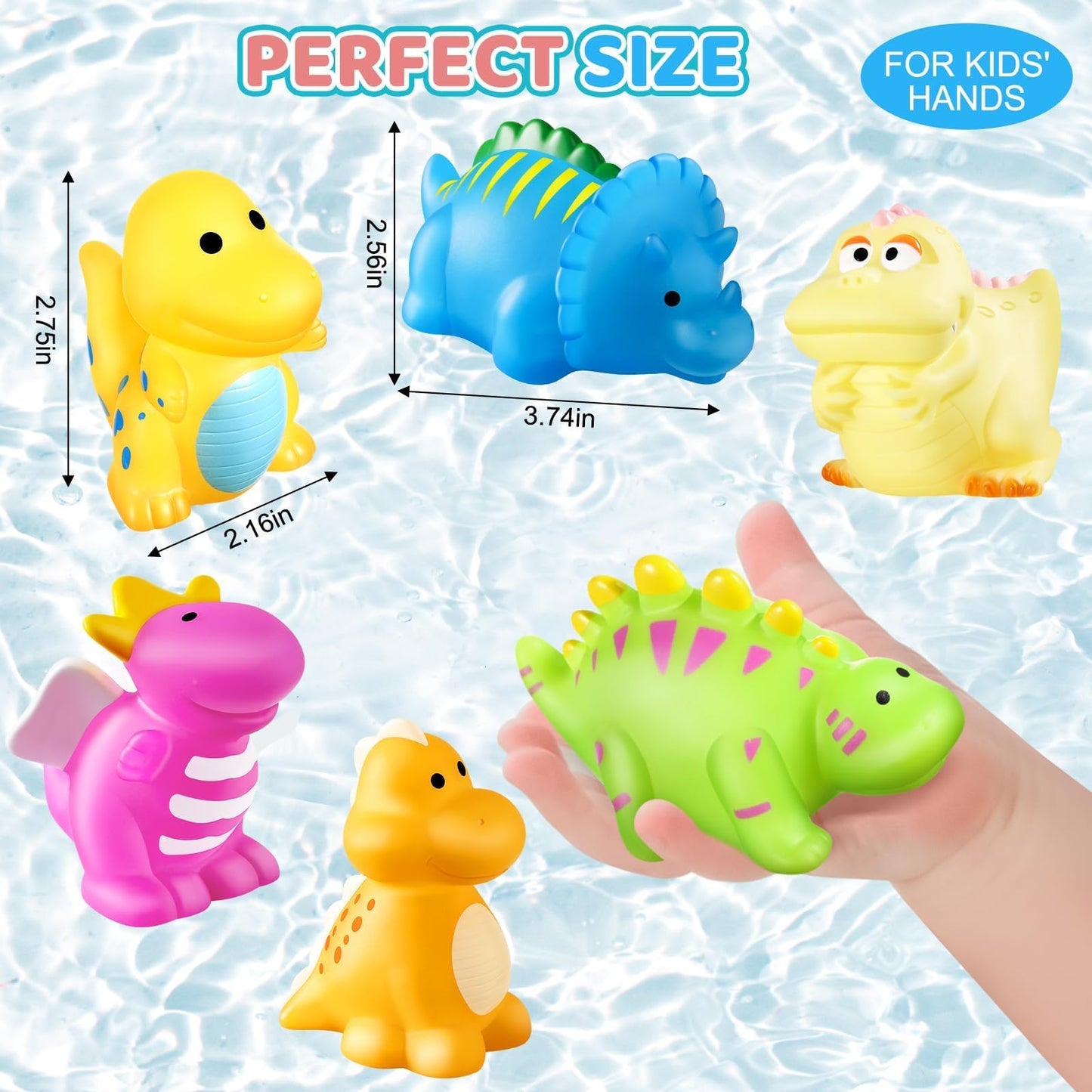 Color Changing No Hole Bath Toys For Kids Toddlers, Dinosaur Bath Toys For Kids With Drying Bag, Toddler Bath Toys Water Toys Fl
