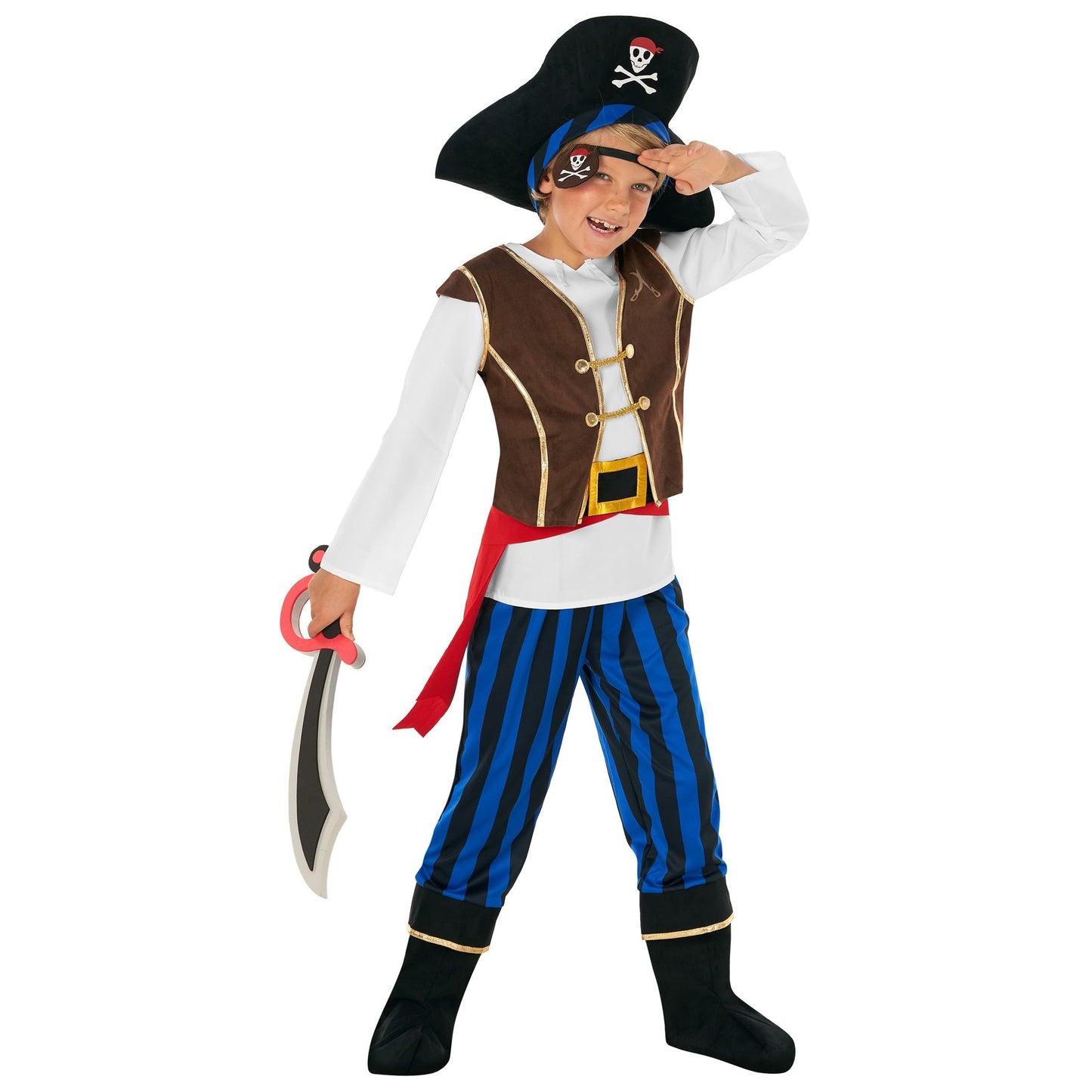 Morph Pirate Costume For Kids - Boys Pirate Outfit, Fun Dress Up Costume For Halloween, Parties, Dress Up Events, 4-6 Years