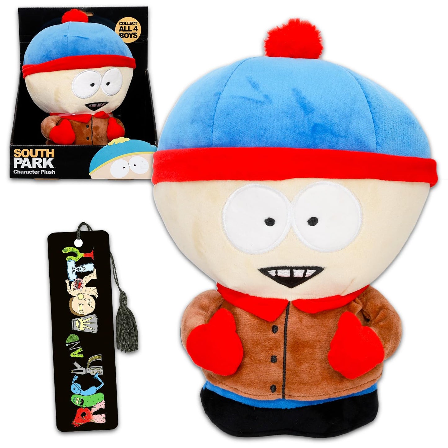 Paramount South Park Stan Plushie Set - Bundle with 10 Stan Marsh Plush Doll Plus Bookmark | South Park Gifts for Teens, Adults