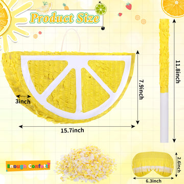 Fruit Pinata Summer Theme Pinata Includes Stick Blindfold Confetti Fruit Birthday Pinata Summer Fruit Pinata Fruit Theme Party Supplies For Birthday Party Carnival Summer Beach Decor (Lemon)