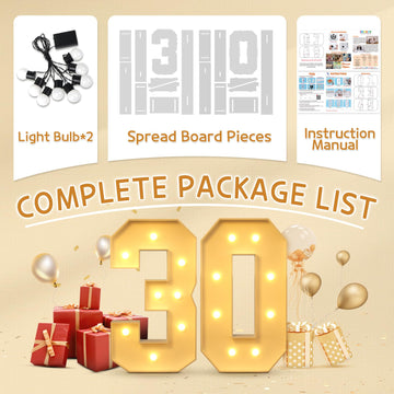 Imprsv 3Ft 30Th Birthday Decorations Numbers: 30Th Birthday Party Anniversary Decorations Large Light Up Numbers 30 For Him Her