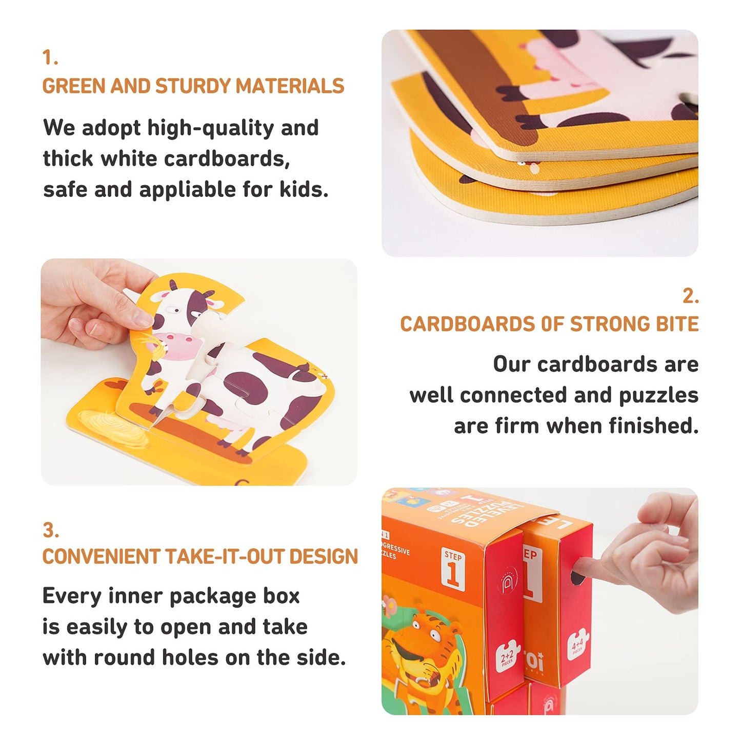 Toi Leveled Puzzles For Kids Aged 2 And Up, Toddler Puzzle Preschool Learning Jigsaw Puzzles, Large Pieces Educational Game For