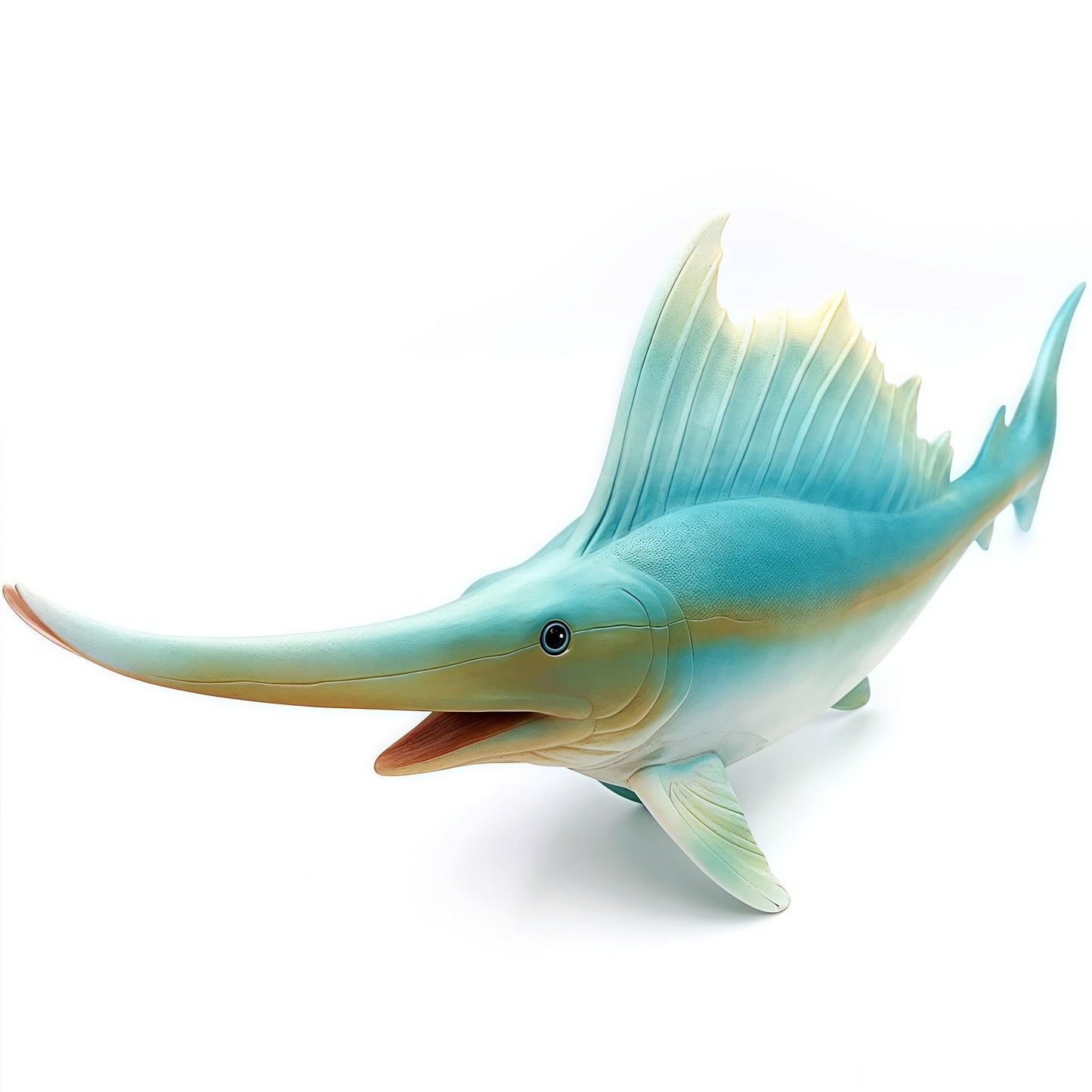 Gemini & Genius Sea Animal Sailfish Action Figure Soft Rubber Swim Bath Toy, Realistic Ocean Swordfish Educational And Role Play Toys For Kids And Collectors (Sailfish)