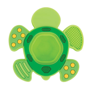 Nuby Teethe N' Pop Turtle Teether - Silicone Baby Toy for 3+ Months - Green Baby Stocking Stuffer
