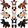 Zomiboo 9 Pack Horse Stuffed Animals Horse Plush Toy Standing Stuffed Horse 4 Inch Mini Plush Horse With Detachable Chain For Animal Theme Party Birthday Decoration Supplies (Vivid Style)