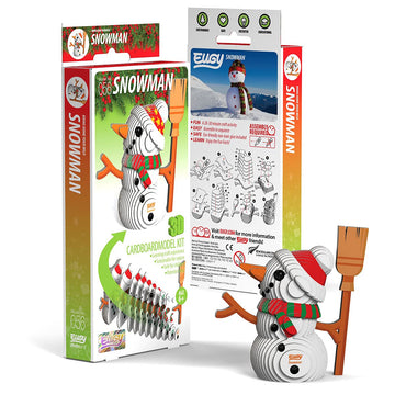 Eugy Snowman 3D Puzzle, 28 Piece Eco-Friendly Educational Toy Puzzles For Boys, Girls & Kids Ages 6+