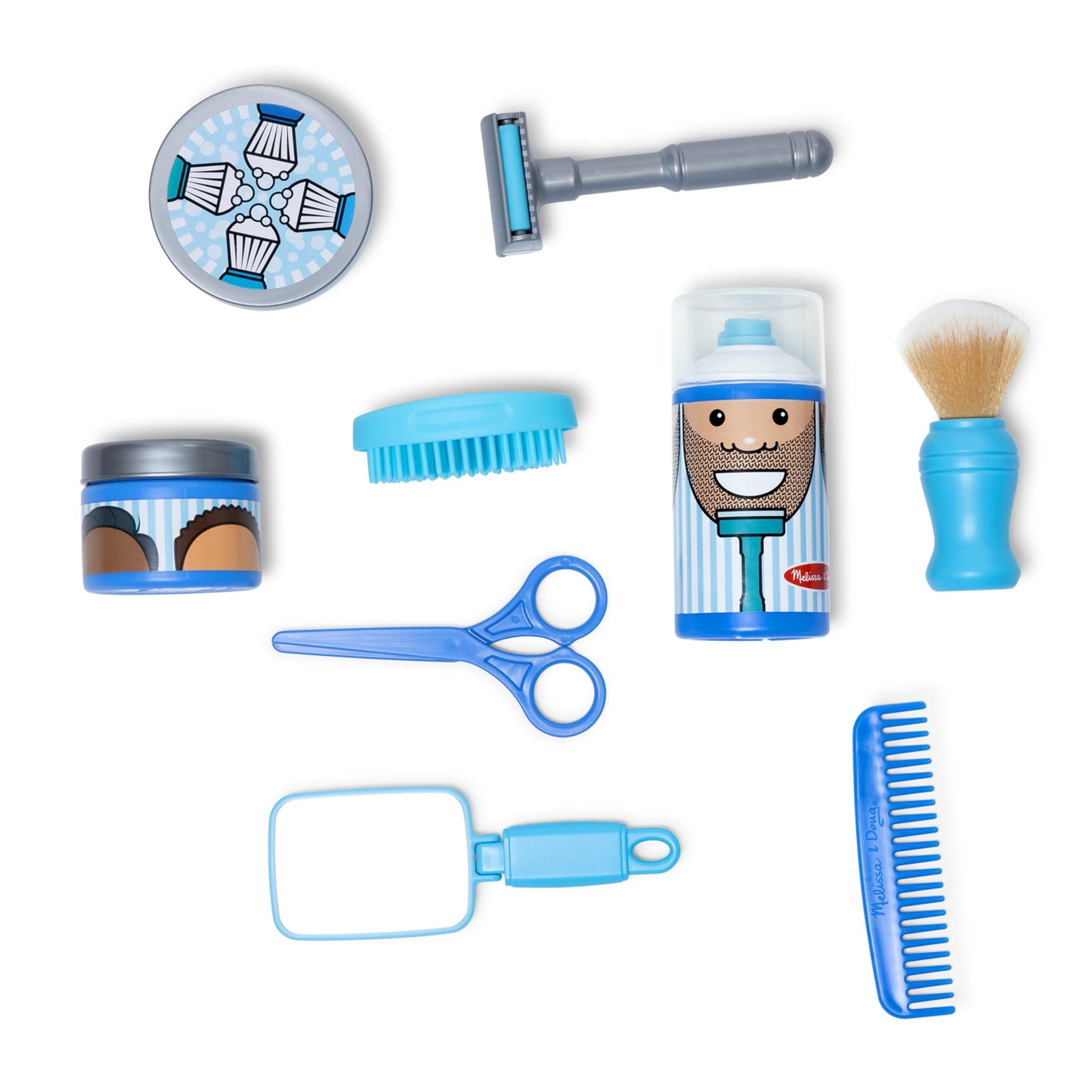 Melissa & Doug Barber Shop Pretend Play Set Shaving Toy for Boys and Girls Ages 3+ Wearable Beard and Shave Accessories for Role