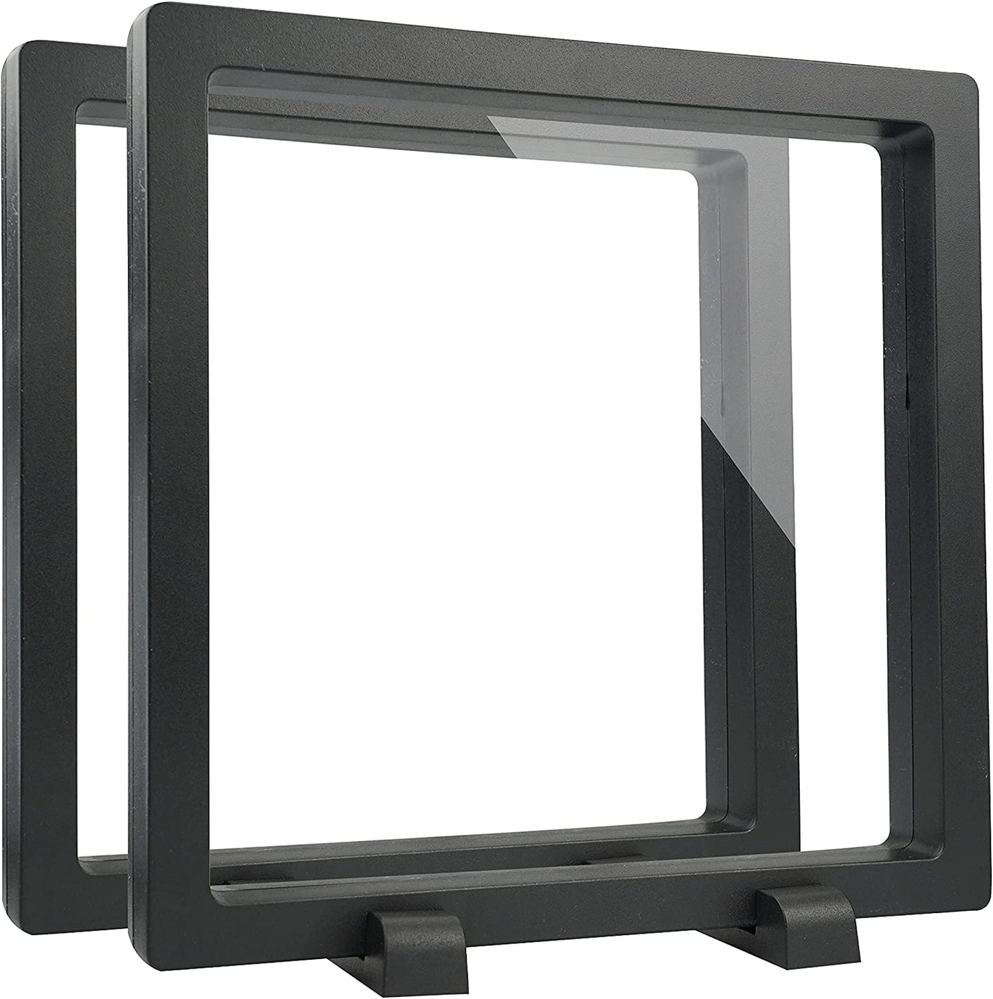 Rechiato 2Pcs Of 3D Floating Display Cases 5.5'' 5.5'' 0.8'', Coin Display Case Coin Holder Coin Display Frame Stand Holder Fo