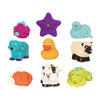 Battat Assorted Bath Toys - 9Pcs Animal Squirters, Colorful Plastic Water Toys for Bath & Pool, Model BT2527Z, 10 Months+