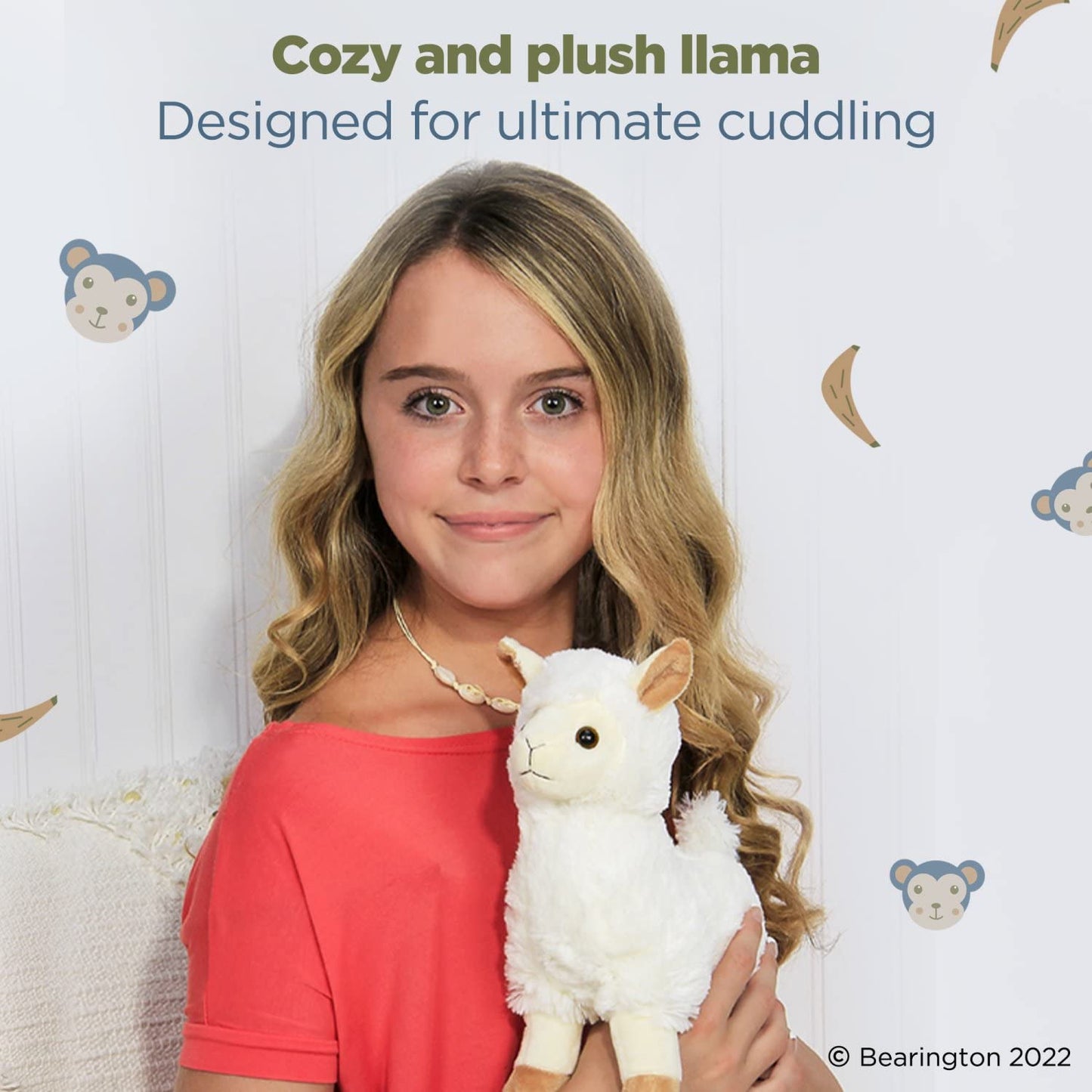 Bearington Alma Plush Stuffed Animal Llama, 10 Inches