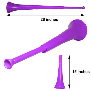Windy City Novelties Collapsible Stadium Horn - 28" Purple - Durable Plastic, Model 1