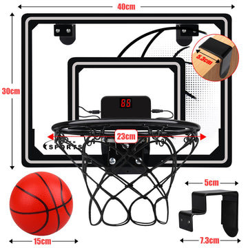 Basketball Hoop Indoor For Kids,Led Light Mini Basketball Hoop With 3 Balls & Electronic Scoreboard,Over The Door Basketball Hoop,Basketball Toys Gift For Kids 3-12 Year Old Boys Girls Teen