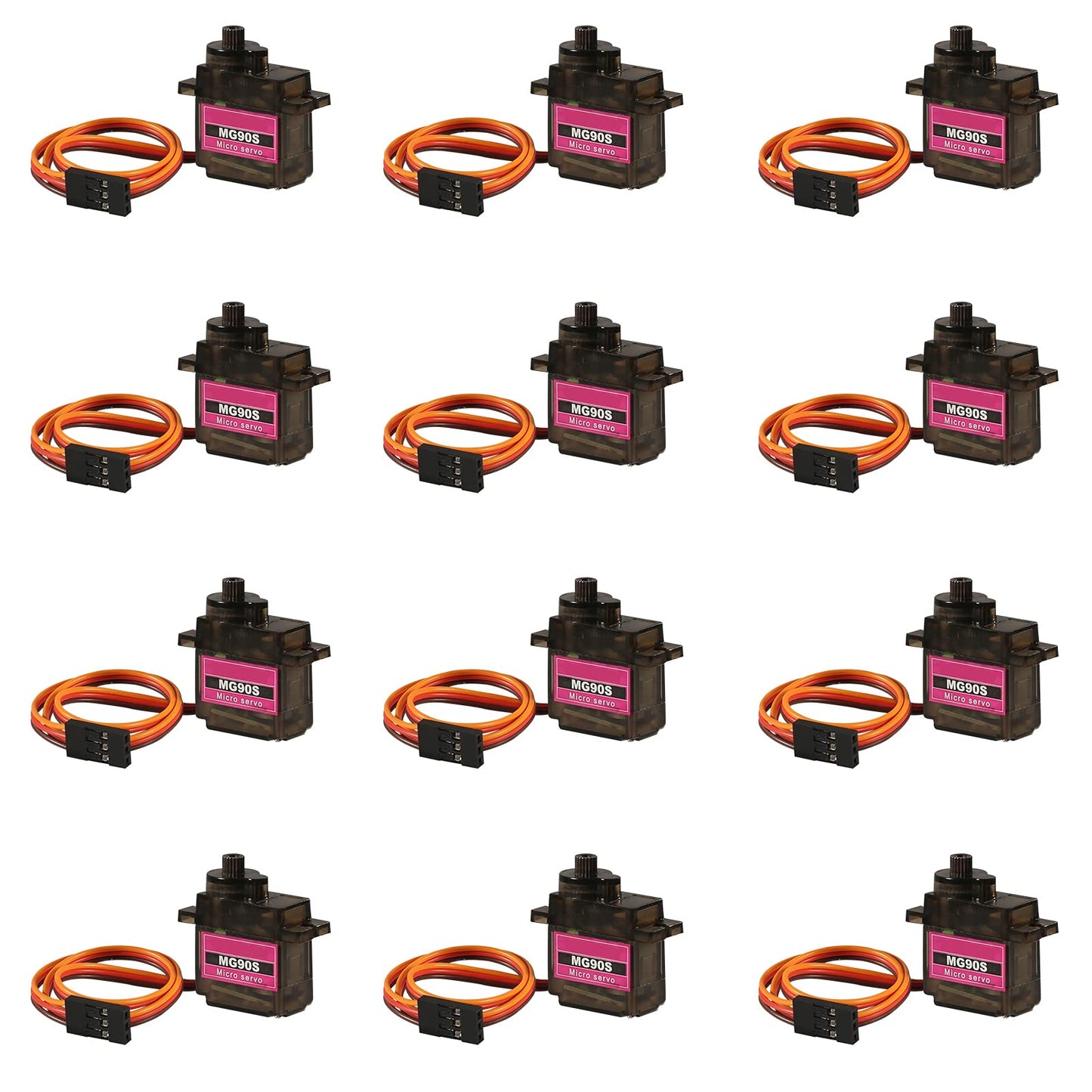 12PCS MG90S Servo Micro 180 9G Servo Motor Geared Micro Servo Motor 9G Smart Robot Compatible with Raspberry Pi Project Car Heli