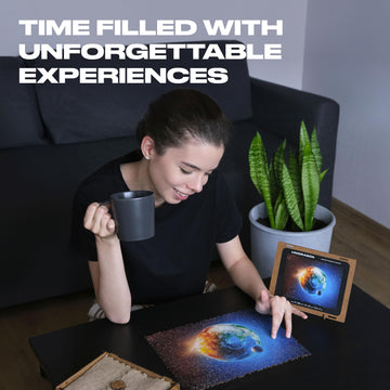 Unidragon Wooden Jigsaw Puzzles - Space Planet Earth, 500 Pcs, King Size 16.9'X11.8', Beautiful Gift Package, Unique Shape Best Gift For Adults And Kids