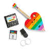 Tinkertar - Rainbow Heart - The Easiest Way To Start And Learn Guitar - Premium Wood Construction - 1 Stringed Toy Instrument Fo