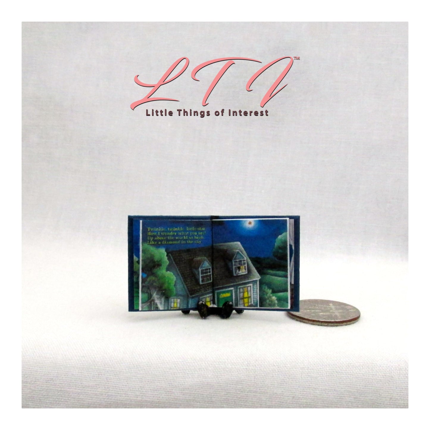 Miniature Children Story Book 1:12 Scale Illustrated Readable Book Twinkle Twinkle Little Star Mini Dollhouse Accessories By Lit