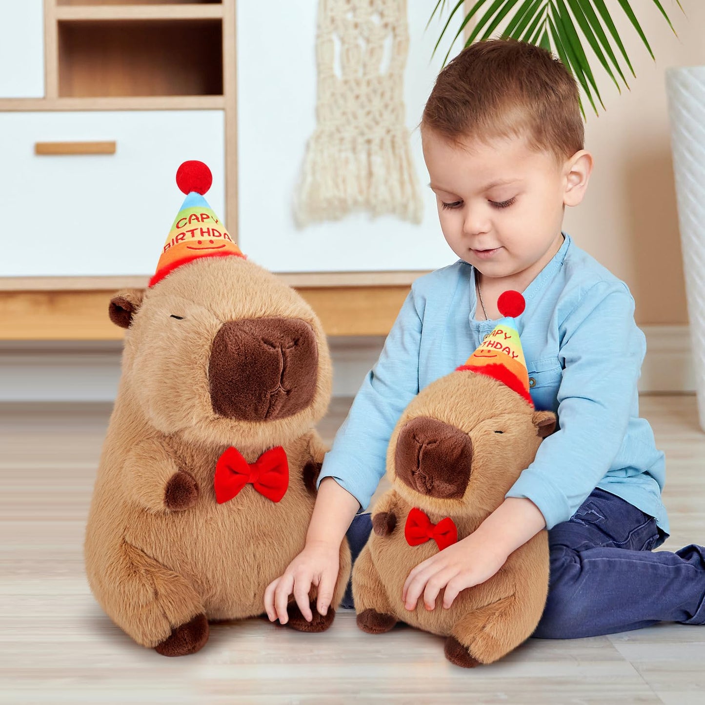 Achwishap Capybara Plush,Cute Plushies Capybara Stuffed Animal,Capybara Plush Toys,Kawaii Plush Stuffed Toy With Birthday Hat Plushie Gift For Kids Adults Birthday(Capybara With Birthday Hat,12”)