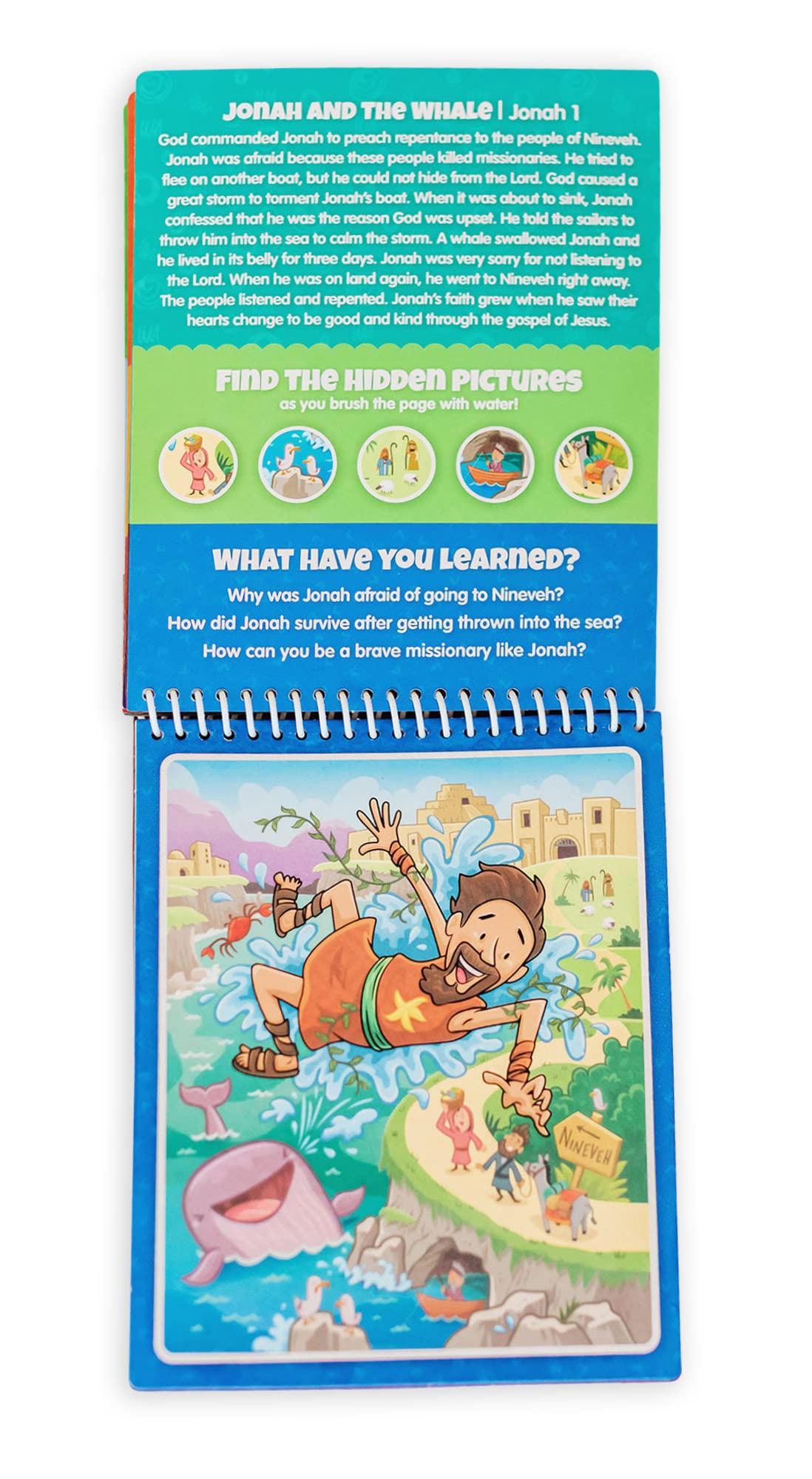 Kangatoys Aqua Brush Old Testament #2 Color With Water Activity Book, Bible School, Preschool, Elementary, Primary, Christian, R