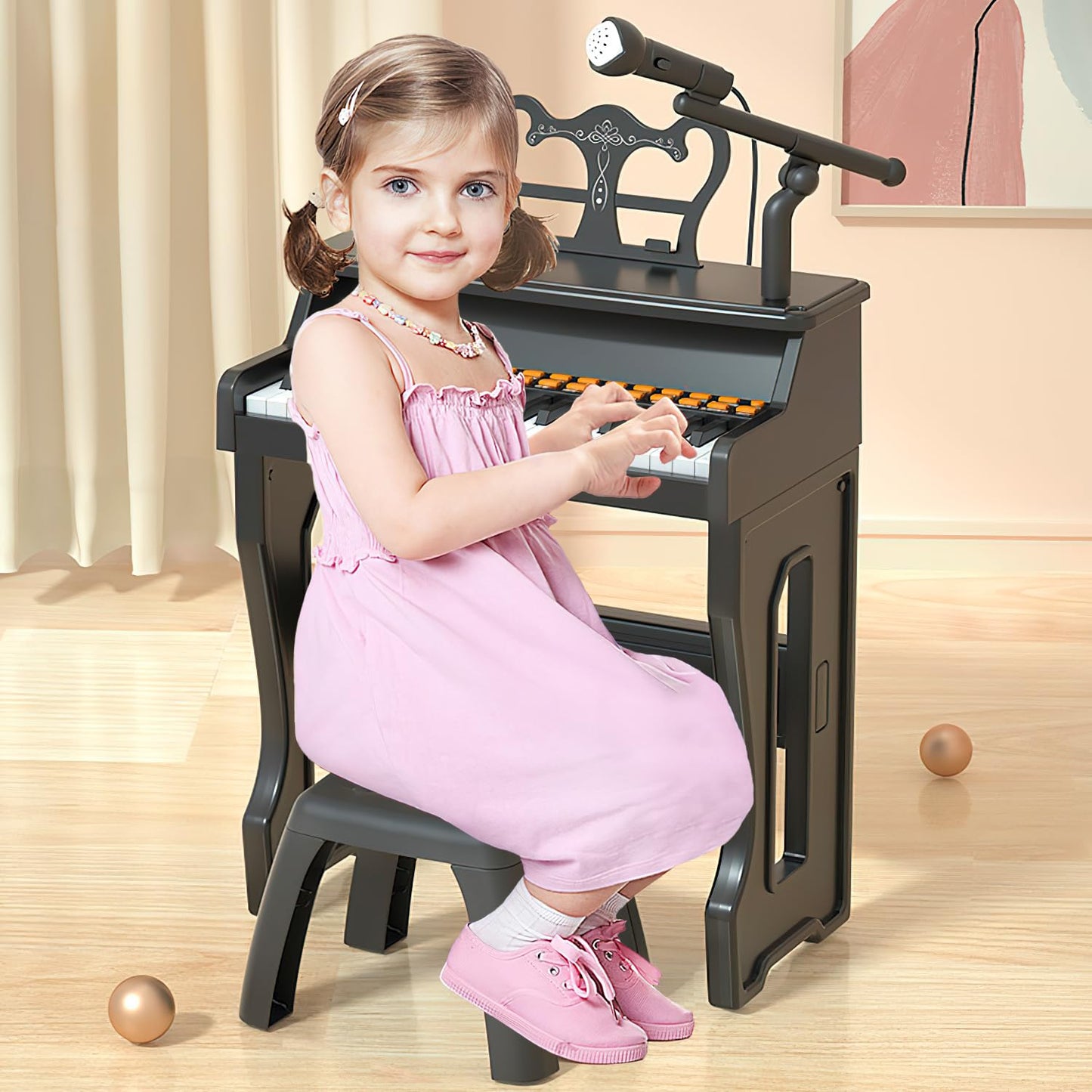Dollox Keyboard Piano For Kids, Toddler Piano Toys 37 Keys Kid Musical Instruments Electric Keyboard Baby Pianos For Beginners M