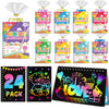 Scratch Art Party Favors for Kids: 24 Pack Rainbow Scratch Notebook Bulk Kids Craft School Supplies for Girls Boys 4-8 Years Old