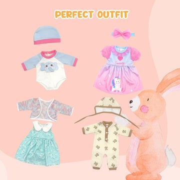 Dc-Beautiful 8 Pcs Dolls Clothes And Accessories For 18 Inch American Doll, Total 4 Complete Set Of Doll Clothing, Including Doll Outfit Dress Jumpsuit Hat Hairband