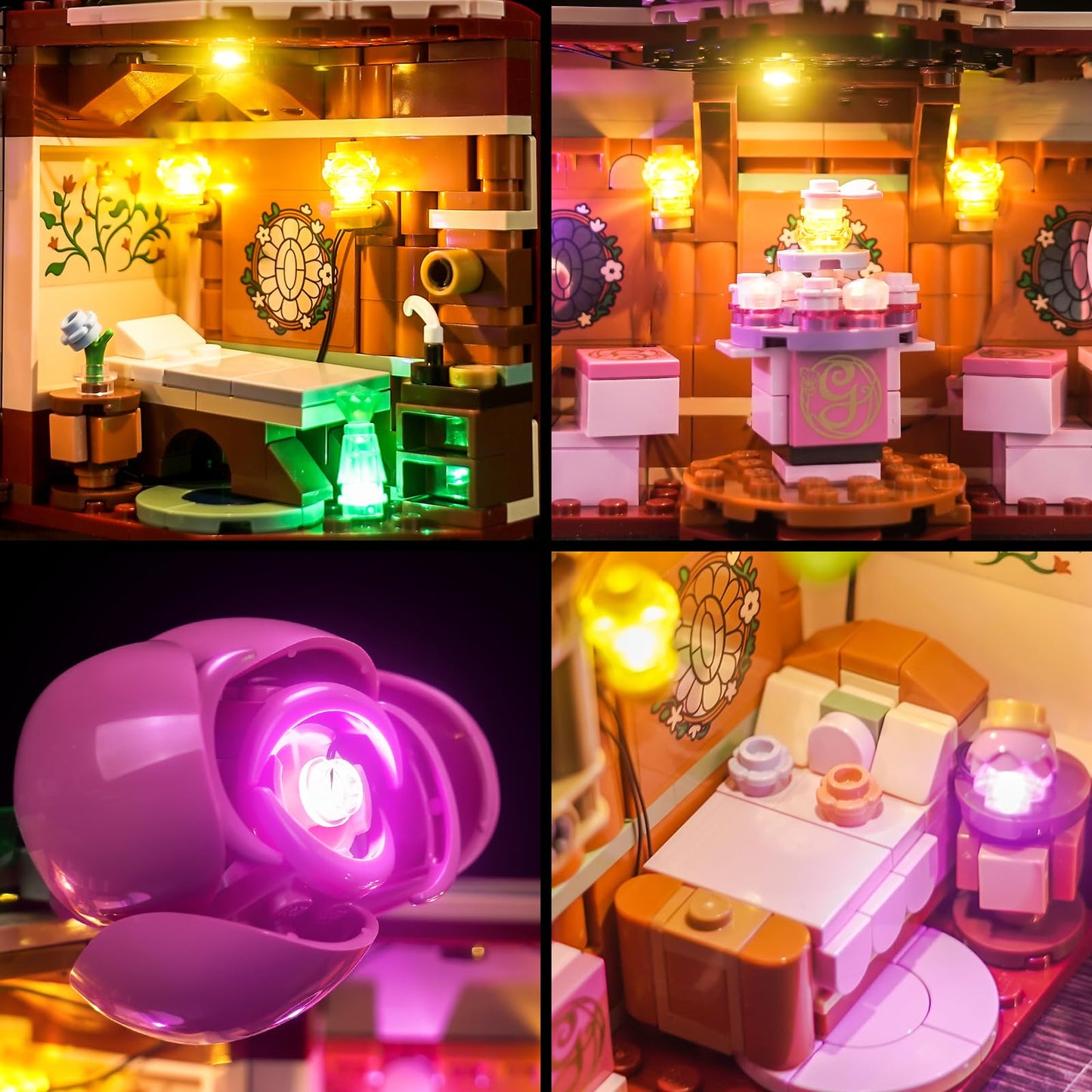 Brickbling Led Lighting Kit Compatible With Lego Wicked Glinda & Elphaba'S Dormitory, Creative Light Compatible With Lego 75683-