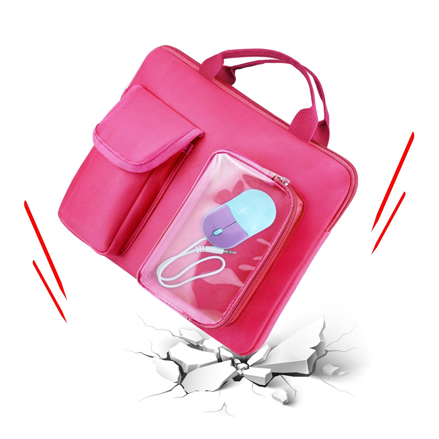 Annmore Bag Compatible With Lexibook Educational And Bilingual Laptop, Pink