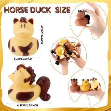 Hungdao 48 Pcs Horse Rubber Duck 2.36 Inch Bucking Bronco Ducks Pool Float Bath Decor Gift for Horse Racing Festival Boys and Gi